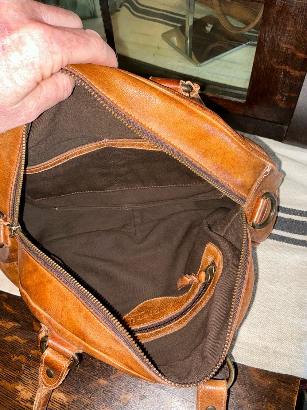 Bed Stu Leather Angie Shoulder Bag Crossbody Tan Rustic MSRP $325 - Picture 14 of 15
